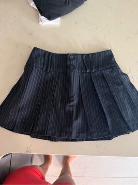 Pinstripe Pleated Mini Skirt- More To Come